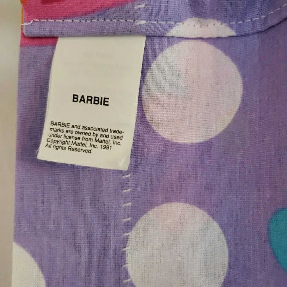 VTG Barbie Standard Pillowcase & Valance Set Mattel 1991 JP Stevens Bedroom